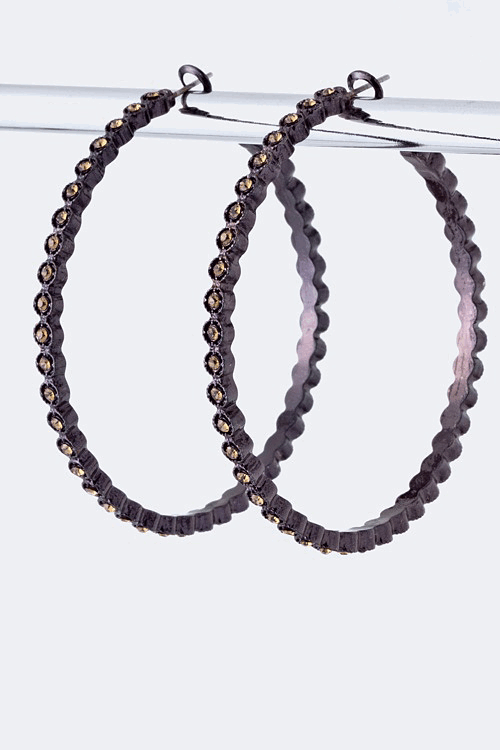 Chocolate Jewel Hoop Earring